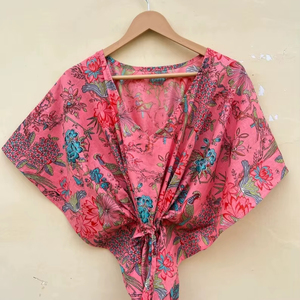 Vestido Kaftán Informal de Verano con Estampado Floral Tropical, sin Mangas, de Algodón, para Mujer, Playa, Asia, Islas del Pacífico, Vertexindiacorp - Product Image 1