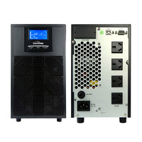 Onduleur haute fréquence 2KVA 1.8KW avec 4 batteries 12V 9AH, onduleur à onde sinusoïdale pure, temps de transfert 0ms, pour petit centre de données, RS232