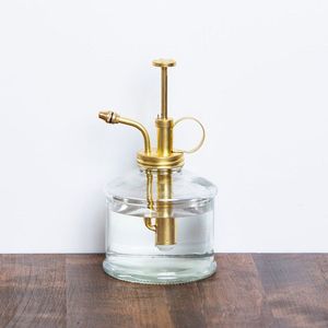 Green Glass Watering Can With Brass Pump For <b>Gardening</b> Durable Design - Product Image 4