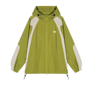 Custom Unisex Olive Green Cropped Hooded Windbreaker <b>jacket</b> for men Fashion Women <b>Lightweight</b> Waterproof Streetwear Outerwear - Product Image 6