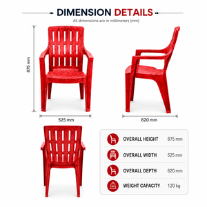 Modern Injection Moulded <b>Plastic</b> Lightweight Dining Chair Slatted Back Armchair Acrylic Lined Foam Filled Non-Foldable <b>Patio</b> - Product Image 2