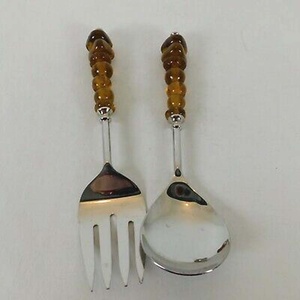 Royal look-servidor de ensaladas de plata de acero inoxidable, con apariencia única, cubiertos de alta calidad para restaurante, boda, hogar y hotel - Product Image 1