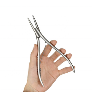 Pinzas Planas Profesionales de Acero Inoxidable de Alta Calidad para Extensiones de Cabello con Anillas y Cuentas de Unión, Uso Comercial - Obexa - Product Image 1