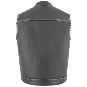 Chaleco de Cuero Premium para Hombre, Prenda Exterior de Invierno, Servicio OEM, Chaleco Utilitario, Moda Urbana, Transpirable - Product Image 5