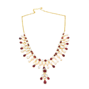 Conjunto de Collar de Perlas y Piedras Kundan para Boda y Fiesta - Estilo Étnico - Detalles de Cristal y Diamantes - Cadenas de Lujo - Product Image 2