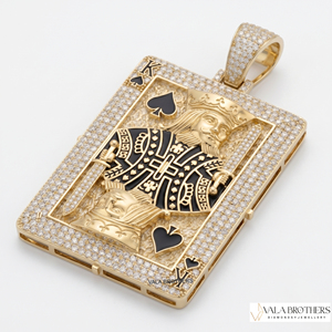 Pendentif hip hop en moissanite, pendentif Roi de Pique avec micro-pavé de moissanite, charme de luxe pour homme - Product Image 2