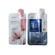 Lot de 20 masques Mediheal : 10 masques essentiels au collagène à prix réduit + 10 masques gel NMF Nude, enrichis en peptides - Product Image 1