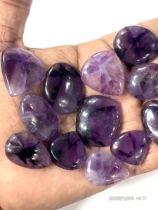 Cabochons de quartz améthyste étoilée naturelle, pierres précieuses en vrac, formes et tailles variées, environ 20 à 30 mm - Product Image 2