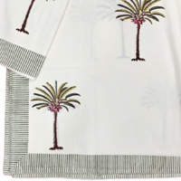 Parure de draps plats 3 pièces en coton 100% imprimé à la main de Jaipur, 200 fils, respirante, taille King, douce, durable, respectueuse de la peau, toutes saisons