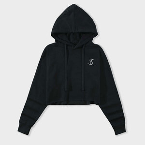 Best Selling Premium Quality Women Crop Top Hoodies Solid Color Crop Top Hoodies For Online Sale - Product Image 3