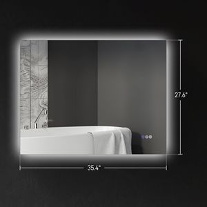 Specchio LED Retroilluminato Antiappannamento 28x14" con Dimmer 35" e Memoria Temperatura Colore Regolabile - Product Image 3