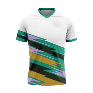 Maillot de football personnalisé de haute qualité 100 % polyester à séchage rapide, imprimé numériquement, respirant, col rond, manches courtes pour - Product Image 4