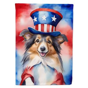 Multicolor patriótico americano Sheltie jardín bandera buzón decorativo patio Banner para Patio ilustraciones para camas de flores - Product Image 1