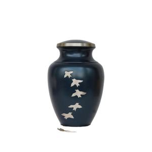 Urnes de crémation bleues de petite taille Design de patte d'argent Urne de crémation pour animaux de compagnie commémorative de style américain pour les cendres Urnes de souvenir artisanales - Product Image 2