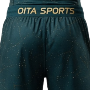 Ensemble T-shirt et short de compression pour homme, couleur vert-bleu foncé et or, séchage rapide, extensible, pour la gym, le fitness, l'entraînement, la course à pied, les vêtements de sport athlétiques - Product Image 6