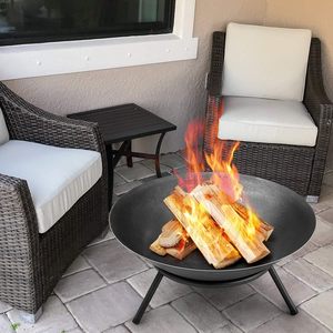 Brasero moderne en fonte avec design à combustion de bois pour chauffage extérieur, autoportant, style portable, écologique, revêtement poudré - Product Image 2