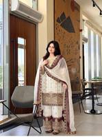Ensemble Salwar Kameez brodé pour femmes, robe traditionnelle avec dupatta, tenue de fête de mariage