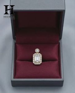 Luxury <b>Emerald</b> Cut Diamond <b>Pendant</b>, 14K/18K Gold Halo Setting Fine Jewelry by Heerak Diamonds - Product Image 1