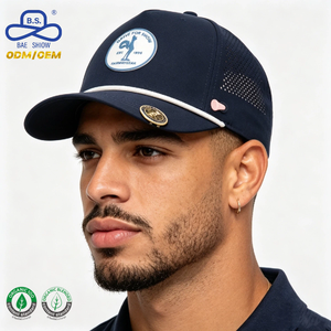 Casquettes de baseball et de golf personnalisées en maille perforée et avec marqueur bleu marine, avec cordon, pour le sport en plein air – Vente en gros directe usine - Product Image 1