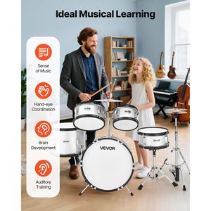 กลองชุดเริ่มต้นสำหรับเด็ก5ชิ้น, กลองสีเงิน16นิ้วสำหรับนักดนตรีรุ่นเยาว์ - Product Image 5