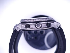 Montre de luxe en moissanite VVS avec bracelet en caoutchouc, entièrement sertie de diamants, automatique, mécanique, style hip-hop pour hommes - Product Image 2