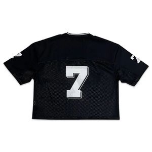 Camiseta Deportiva de Malla Negra de Alta Calidad para Hombre, Estilo Vintage, Corte Cuadrado, Manga Corta, para Fútbol y Fútbol Americano - Product Image 2