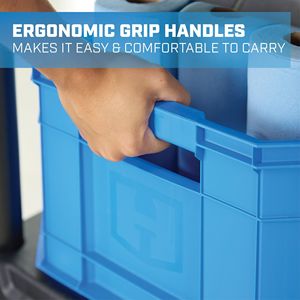 8.5 Gallon Stackable Plastic Utility Crate <b>Blue</b> 3-Pack-Durable <b>Storage</b> Bins & <b>Boxes</b> - Product Image 2