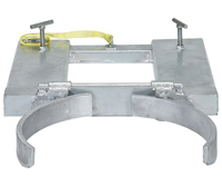 Pince à fût de 55 gallons en acier galvanisé robuste, pliable, anti-corrosion, à fixation mécanique pour fourche élévatrice