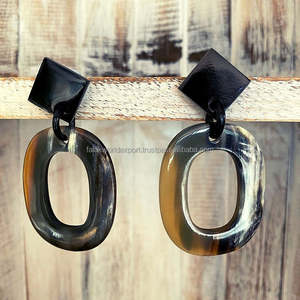 Pendientes de Cuerno de Búfalo con Diseño Moderno, Joyería Natural y Elegante, Tamaño Personalizable, Falak World Export FWE-00158 para Mujer - Product Image 2