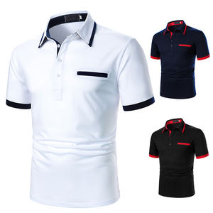 Polo unisexe 100 % coton, prêt à expédier, pour entreprise, sport, rouge uni avec motif uni, vente en gros - Product Image 2