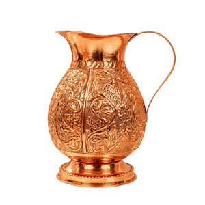 Carafe à eau vintage en cuivre avec poignée en laiton, vaisselle métallique pour servir les boissons à la maison, les mariages, les hôtels, fournitures, carafe en cuivre - Product Image 4
