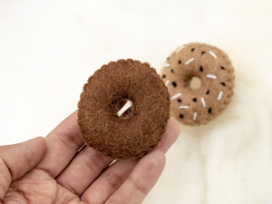 Donut de Fieltro Cosido con Chispas, Juguete de Comida de Imitación Hecho a Mano, Decoración para Fiestas Infantiles, Donuts de Colores Personalizados, Venta al Por Mayor - Product Image 4