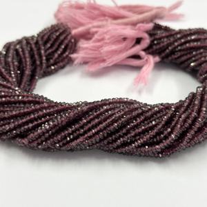 Cuentas de piedras preciosas sueltas con forma de Rondelle facetadas de granate rodolita Natural de 3mm para joyería y fabricación artesanal precio al por mayor producto a granel - Product Image 5