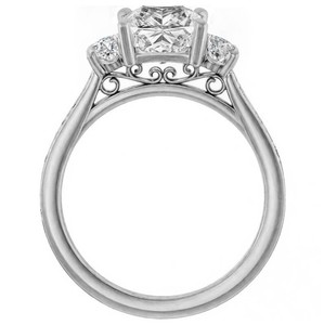 Princess Cut 7MM Moissanite <b>Solitaire</b> Engagement <b>Ring</b> 925 Sterling <b>Silver</b> Gold Plated Luxury Bridal Wedding Promise <b>Ring</b> - Product Image 2
