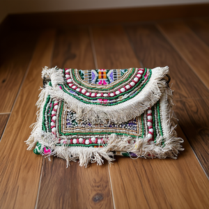 Indian Handmade Luxury <b>Crystal</b> Fashion Accessories Multicolor <b>Beaded</b> Baguette Bag Handle Durable Casual Handbag Local - Product Image 3