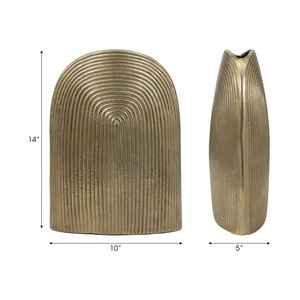 Luxury Finish Metal Tabletop Flower <b>Vase</b>, Contemporary Home Decor Accent for Living Room & Office Use - Product Image 4