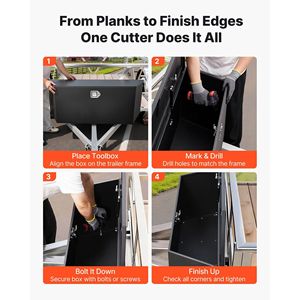 Cassetta Portautensili in Acciaio per Rimorchio, Robusta, 124,5 cm x 35,3 cm x 47,5 cm, Nuovo Organizer per Gancio di Traino con Chiavi e Serratura, Multiuso - Product Image 5