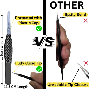 Yellow And Black Color Grafted Lash Tweezers, In Best Price Beauty Salon Use For Pick Eyelash Extension Tweezers - Product Image 6