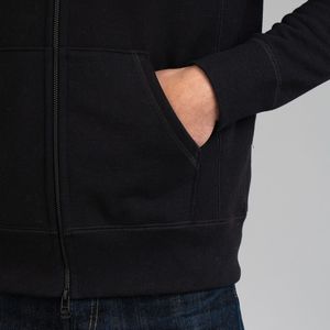 Sweat à capuche classique noir en polaire de qualité supérieure, à demi-zip, brodé, coupe régulière pour homme, vêtement décontracté - Product Image 4