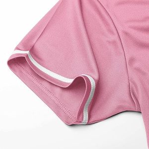 Pink Baseball Jersey Short Sleeve V-Neck Button Front Unisex Adult Regular Fit Solid Color All Seasons Polyester Apparel - Product Image 3