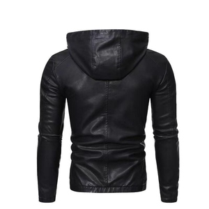 Sweat à capuche en cuir véritable pour homme, coupe ajustée, imperméable, respirant, séchage rapide, fermeture éclair, streetwear haut de gamme, sweats à capuche pour homme - Product Image 2