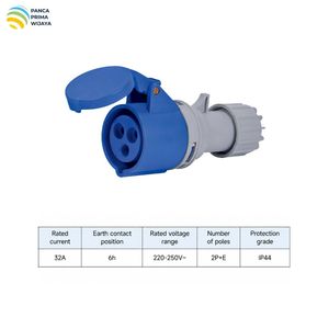 Connecteur électrique industriel de haute qualité 32A 2P+E 220-250V 6h IP44 LX-223N pour connexion de câbles - Product Image 2