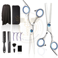 Kit de ciseaux en acier inoxydable 11 pièces, ensemble professionnel léger, ciseaux de coiffure, ciseaux à effiler, brosse à dépoussiérer le cou, peigne, accessoires de barbier