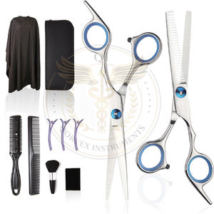 Kit de Tijeras Profesional de 11 Piezas para Peluquería: Tijeras de Entresacar, Cepillo para Cuello, Peine, Pinzas para Cabello y Tijeras de Peluquero - Product Image 1