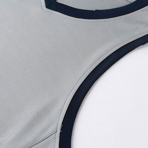 Custom Sublimated Basketball Jersey Set Gray Yellow <b>Checkered</b> V-Neck Sleeveless Moisture Wicking Adult Men's Regular Fit - Product Image 6