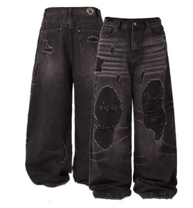Jeans de Diseñador Personalizados de Alta Calidad Estilo Japonés Hip Hop, Rectos, Rotos, Largos, de Mezclilla Ligera, Holgados, para Hombre y Mujer - Product Image 5
