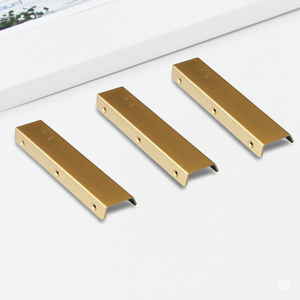 OEM Available Modern Brushed <b>Gold</b> Aluminum Alloy Edge <b>Pull</b> Cabinet Handle for Kitchen Bathroom Nightstands <b>Drawer</b> <b>Pulls</b> - Product Image 1