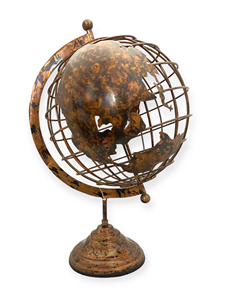 **Handmade Eco-Friendly Durable Art Deco <b>Rotating</b> Wire <b>Desk</b> Globe Saudi Arabia Map Black Powder Coated Iron Brushed Graduation - Product Image 5