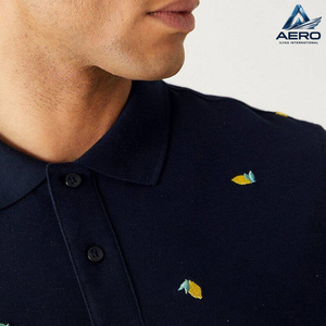 Polo Personalizado con Estampado de Frutas para Hombre, Camisa Ligera de Cuello Alto en Azul Marino Oscuro, Manga Corta, Ropa para Vacaciones de Verano - Product Image 4