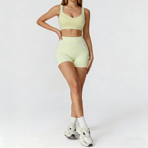 Nouvel ensemble de yoga pour femme 2026, short taille haute sculptant + soutien-gorge de sport rembourré, idéal pour la gym, le Pilates, la course à pied, le yoga - Product Image 3